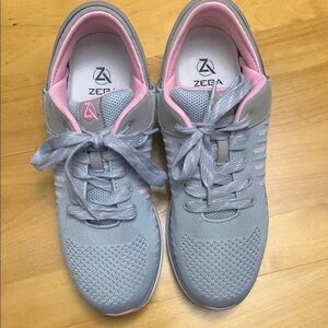 Zeba Hands Free Slip-On Pink Gray mesh Athletic sneakers women’s size 12 EUC